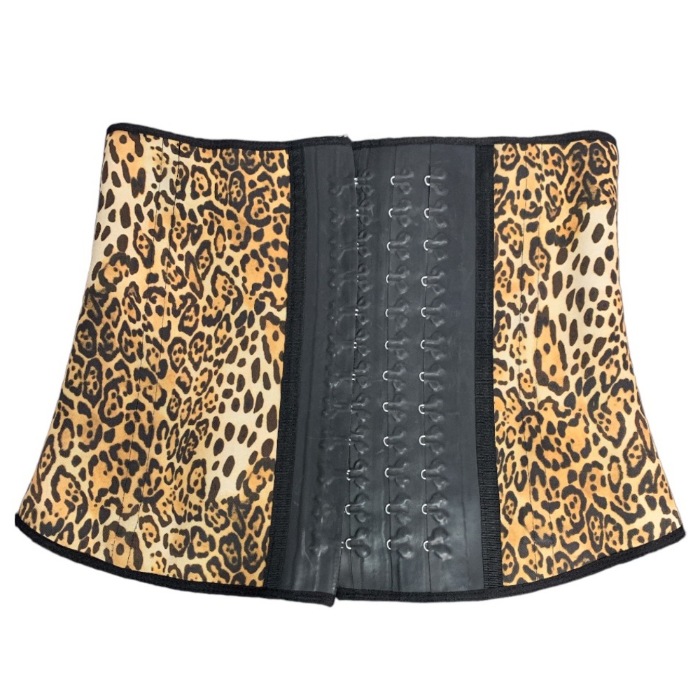 Nahema International Waist Trainer Animal Print Large Latex Shape-wear Corset
